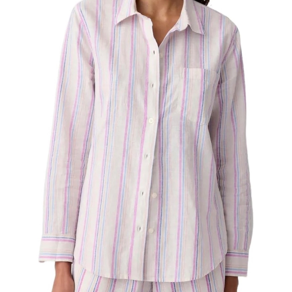 Gap's Women's Linen Easy Shirt Small Multistripe